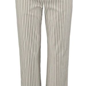 CAbi Women's Navy and White Striped Crop Pant